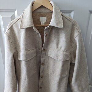 Beige oversized hnm shacket